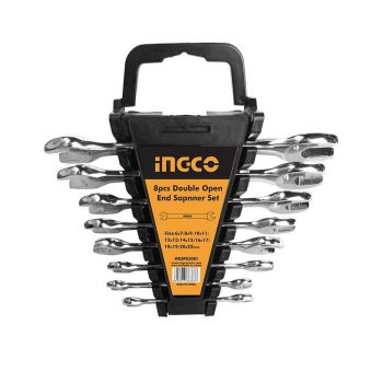 6-22mm Double Open End Spanner Set - 8pc - Black and Silver - Hardware And Tools - Best Price in Pakistan - HitShop.pk